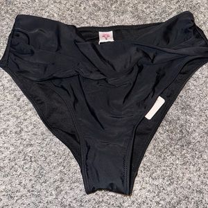 High rise black bathing suit bottoms